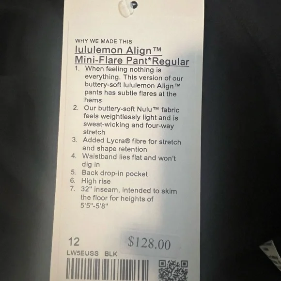 Lululemon Align HR MIni -Flare Leggings 32” Black 6,8,10,12 & 14 NWT - Picture 12 of 14